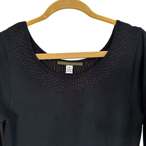 PERUVIAN CONNECTION Heavyweight Knit Midi Sweater Dress size Medium Pima Cotton - Picture 5 of 7